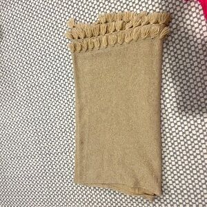 Lilly Pulitzer cashmere poncho metallic gold thread with Fringe